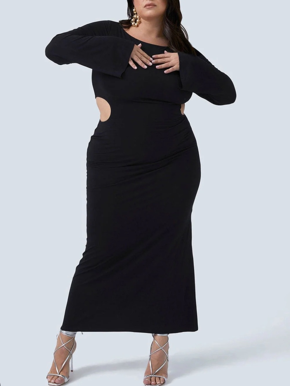 Elegant Black Long Sleeve Maxi Dress by GIA IRL